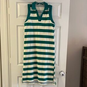 Maternity Pinkblush Green and White Striped Sleeveless Dress